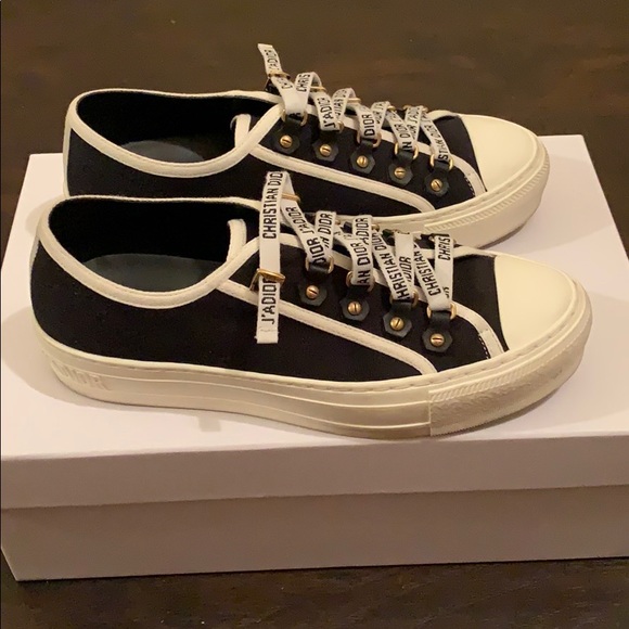 Dior Sneakers SIZE 36.5 WALK’N’DIOR BLACK CANVAS - Picture 2 of 6
